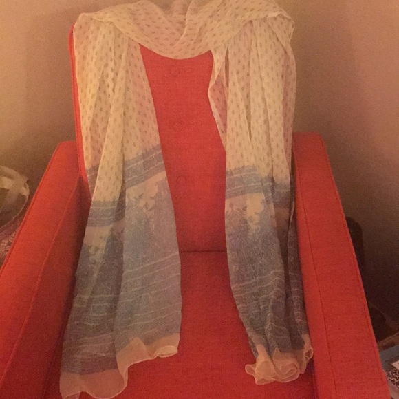 Gauzy long sari hijab shoulder wrap scarf saree - Picture 1 of 2